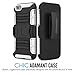 MoKo Case for iPhone 6 Plus / 6S Plus - Full Body Rugged Holster Case with Swivel Belt Clip - Dual Layer Shock Resistant Cover for Apple iphone 6 Plus (2014) / 6s plus (2015) 5.5 Inch, WHITE