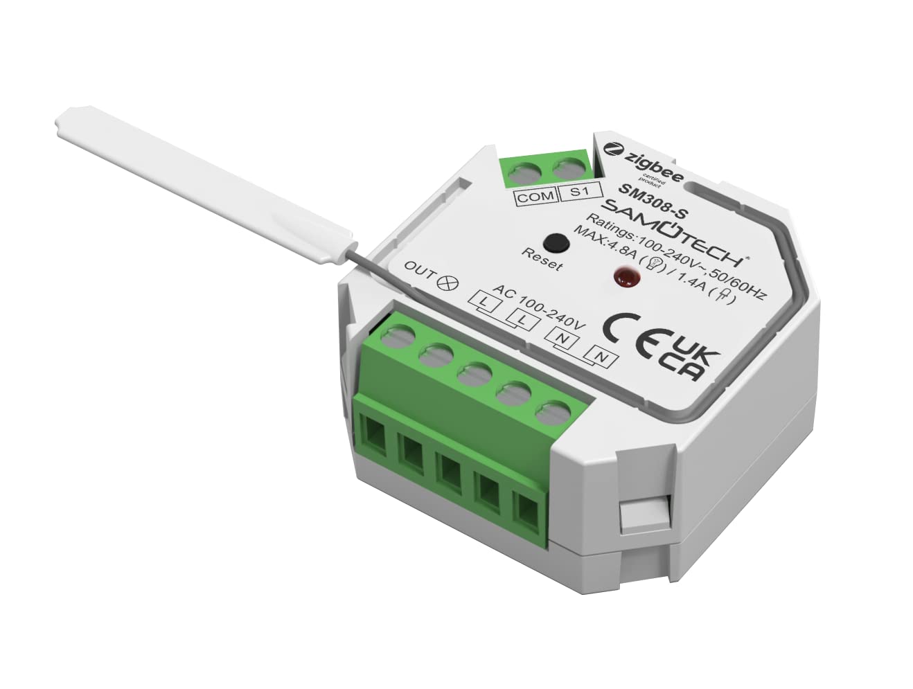 SAMOTECH Zigbee Dimmer 2-CH Module compatible with Philips Hue, Home Assistant, Homekit, Smarthings, Hubitat and other Zigbee Hubs (SM309-S-2CH)