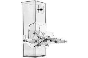 Evursua No Mess Bird Cage Feeders Automatic Parrot Seed Tube Birds Cage Accessories for Parakeet Canary Cockatiel Finch,Free Install,No Fragile