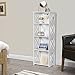 Finether 4-Shelf Shelving Unit, Waterproof Modular Cross White Wooden Plastic Composite 4 Tier Shelving Unit Storage Shelf Bookcase Display Shelf for Bedroom Living Room Kitchen Office