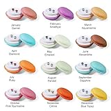 R-timer Platinum Plated Womens Stud Earrings Birthstone Earring,5mm 12 colorway
