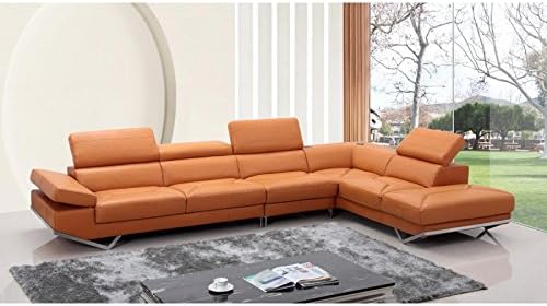 Amazon Com Vig Quebec Divani Casa Modern Orange Leather