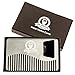 Mr Rugged Compact Stainless Steel Heavy Duty Beard Comb - Credit-Card Sized Metal Comb Fits in Your Wallet for Use on the Go - Bottle Opener Built-in