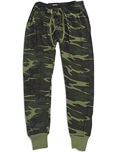 Indera - Mens Thermal Camouflage Long John Pant 812DR , Olive 27473-X-Large - Thumbnail 2