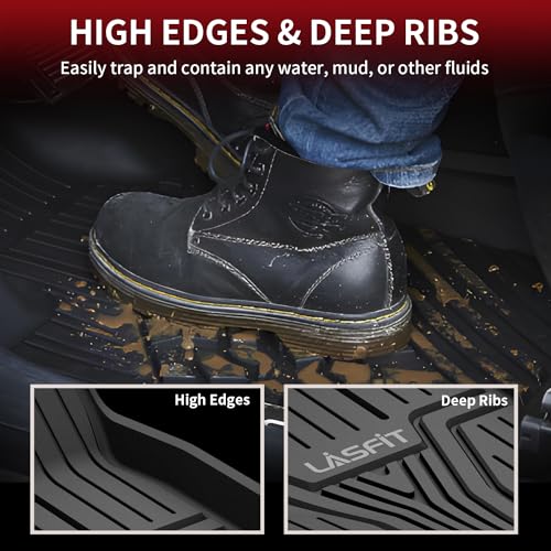 LASFIT 𝐈𝐧𝐣𝐞𝐜𝐭𝐢𝐨𝐧 𝐌𝐨𝐥𝐝𝐞𝐝 Floor Mats for Honda Civic 2022-2026 (Not Fit Hybrid) / for Acura Integra 2023-2026, 𝐍𝐨-𝐂𝐮𝐫𝐥𝐢𝐧𝐠 TPE All Weather Car Liners, 10+ Years Lifespan
