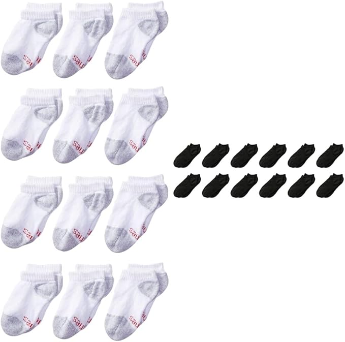 Hanes Boys' 12Pack EZ Sort Comfort Toe Seam No Show Socks
