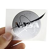 2 Pack Shiny Metal Decal Stickers for Cameras Notebooks Phones Cars Windows Decals (NASA)