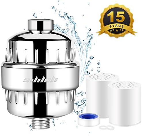 Sililoli Shower Filter - High Output Universal Shower Filter with Replaceable 15 Stage Filter Cartridge - Chrome, Impurities, Vitalize Water(Shower Filter)