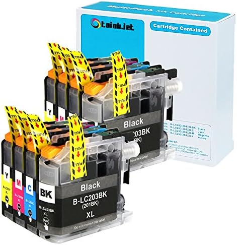 8 Pack TOINKJET Compatible Replacement for Brother LC203 LC 203 XL LC201 Ink Cartridges for MFC-J460 MFC-J480DW MFC-J485DW MFC-J680DW MFC-J885DW J880DW MFC J5520DW J5620DW J5720DW J4420DW
