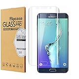 Galaxy S7 Edge Screen Protector,Galaxy S7 Edge Tempered Glass,Filpcase Full Coverage Anti-Bubble Ultra HD Screen Protector Tempered Glass for Samsung Galaxy S7 Edge