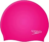Speedo Unisex Youth Plain Moulded Silicone Swimming Cap Cherry Pink Blush