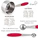 Measuring Cups and Measuring Spoons set by Chef U | Stainless Steel Measuring Cups and Spoons Set of 10 | Liquid Measuring Cup or Dry Measuring Cup Set | Stainless Measuring Cups | Nesting (Red)