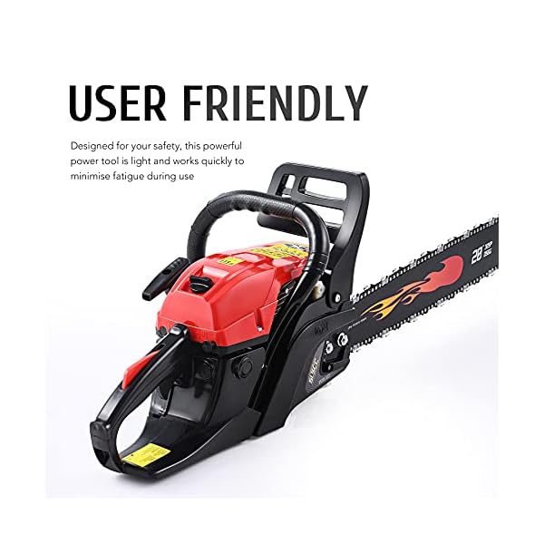 Orion Motor Tech Benzinkettensäge 52cc Kettensäge Motorsäge Benzin 52 cm Handkettensäge mit Handschutz für die… – Bild 5