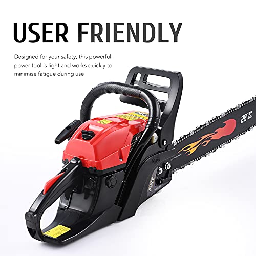 Orion Motor Tech Benzinkettensäge 52cc Kettensäge Motorsäge Benzin 52 cm Handkettensäge mit Handschutz für die… – Bild 5