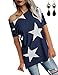 WAEKIYTL Women's Off Shoulder Short Sleeve T Shirt Casual Loose Fit Tops Blouses