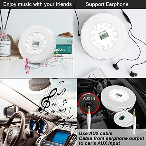 Lukasa Portable Bluetooth CD Player Builtin Speaker Stereo, Personal