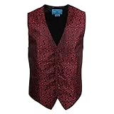 EGC2B06A-L Red Patterns Microfiber Black-Back Beautiful Waistcoat Popular For Graduation By Epoint