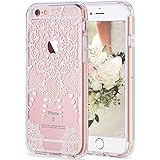 iPhone 6s Case, LUHOURI White Henna Mandala Floral Case, Transparent Plastic with Clear TPU Bumper Protective Back Phone Case Cover for Apple iPhone 6/6s (4.7 Inch) (H-01)¡­