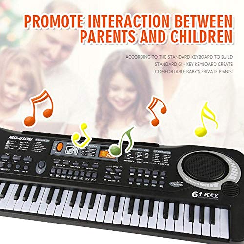 Womdee Kids Piano Keyboard, 61 Keys Electronic Digital Piano Electronic Musical Keyboards with Microphone Portable Keyboard Gift Teaching Toy for Beginners (Kids & Adults) - Thumbnail 4