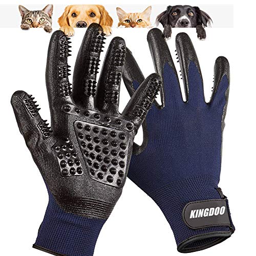 Pet ninja glove/Grooming Gloves for cat dog/Pets Hair Brush Remover Mitt/Enhanced Petting Glove Five Fingers Design/Perfect for Cats Dogs Horses with Long & Short Fur Shedding,Bathing,Massaging