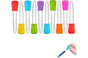 HIDOSNG Liquid Droppers, 10 Pcs Medicine Dropper, Silicone and PVC Dropper Pipettes for Kids Eyedropper with Bulb Tip for Can