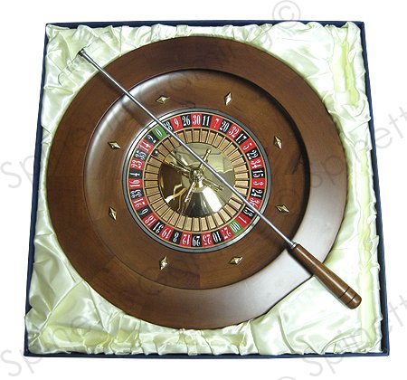 18" Solid Wood Las Vegas Casino Style Roulette Wheel