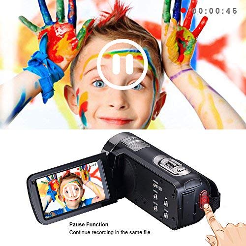 Videocamara Full HD Camera de Video 1080p 24.0 MP 3 pulgadas LCD rotativa pantalla digital videocámara 16X zoom digital función de control remoto grabadora de vídeo