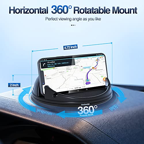 Loncaster Car Phone Holder, [Horizontal 360° Rotatable] Phone Mount & Universal Silicone Phone