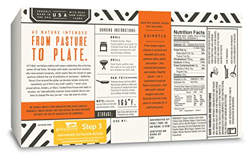 TRIBALÃ Foods, Organic Patties, Variety 6-Pack Combo (3 Chipotle Chicken + 3 Mediterranean Beef)