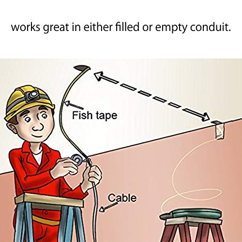 Fiberglass Wire Cable Fish Tape Fiberglass Wall line Reel Fishtape Puller- 5/32-Inch Wide,98.4-Foot