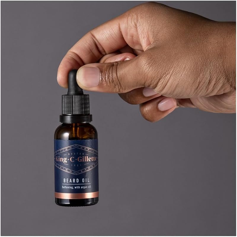Óleo de Barba para Homens com Argan Vegetal, Jojoba, Abacate, Sementes de Macadâmia e Óleo de Amêndoas, 30ml