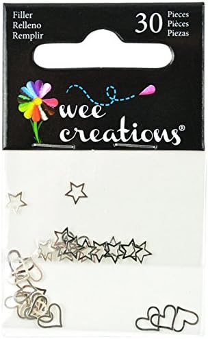 Wee Creations Confetti Filler Hearts and Stars, Silver