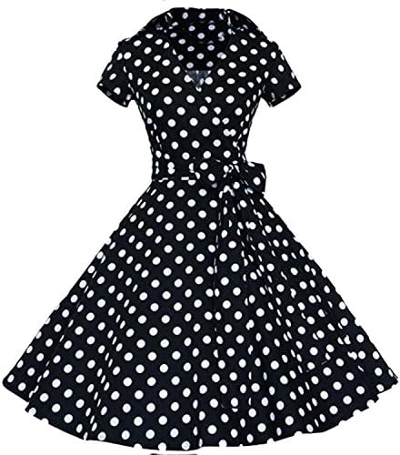 YUMiiiooo Graceful Women's Elegent Hepburn Style Rockabilly Swing Dress 1Small