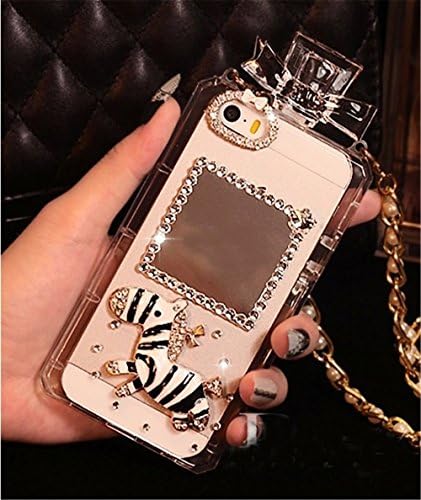 Galaxy Note 5 case,Handmade Samsung Note 5 cases,Chanyaozy[DIY][Zebra][Pearl Chain][Stylish]Luxury Bling Diamond Crystal Perfume Bottle Case (Black&amp;White£