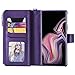 FLYEE Case Compatible with Samsung Galaxy Note 9 (6.4 inch,Released 2018),Wallet Case for Women and Girls with Card Holder,[Detachable 2in1] 9 Card PU Leather Protective Case & Wrist Strap-Purple