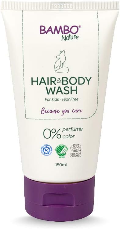 Bambo Nature Kids Shampoo and Body Wash, 150ml,Bath Wash for Sensitive Skin Tear-Free Shampoo