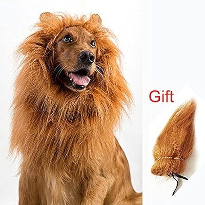 Yisong Dog Lion Mane With Extra Tail Large Dog Costume Halloween