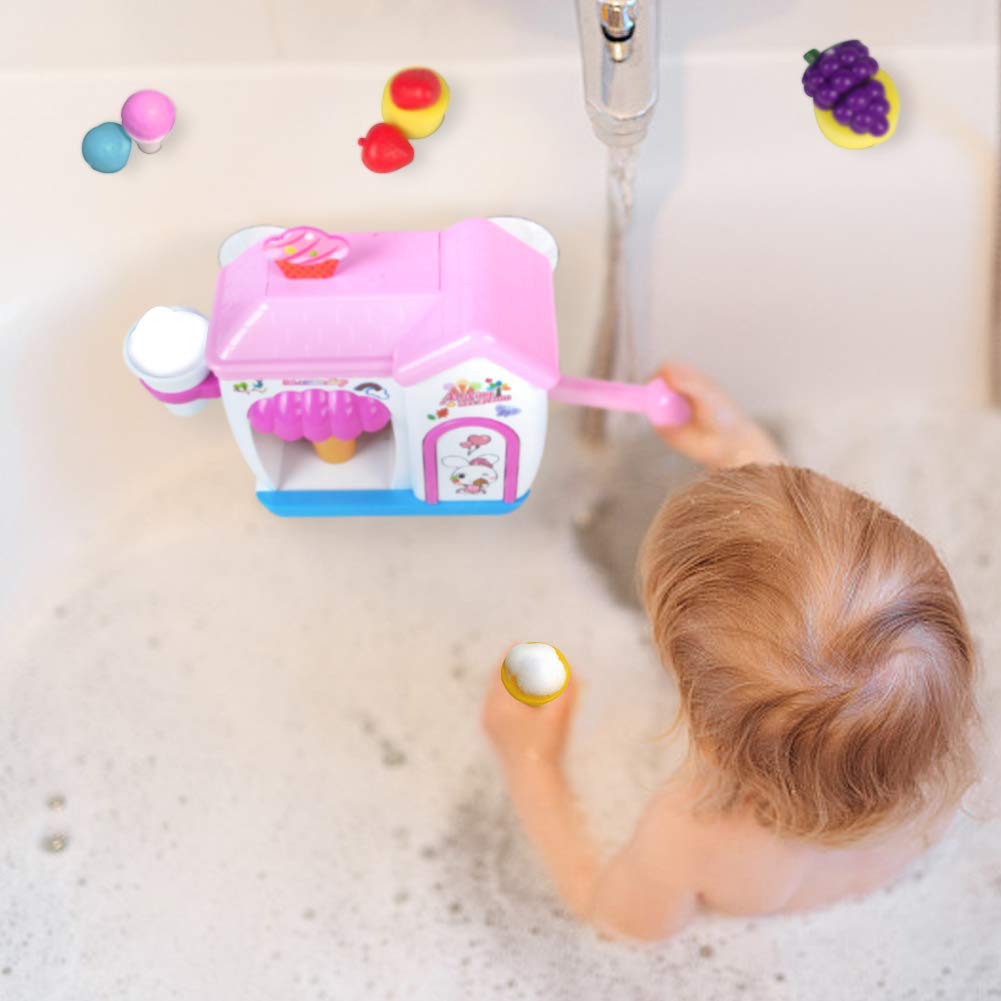 Akokie Bath Toys, Toy Ice Cream Maker Bubble Foam Play Machine Bathtub Toys 11 Pcs Pretend Play for Children 18 M+