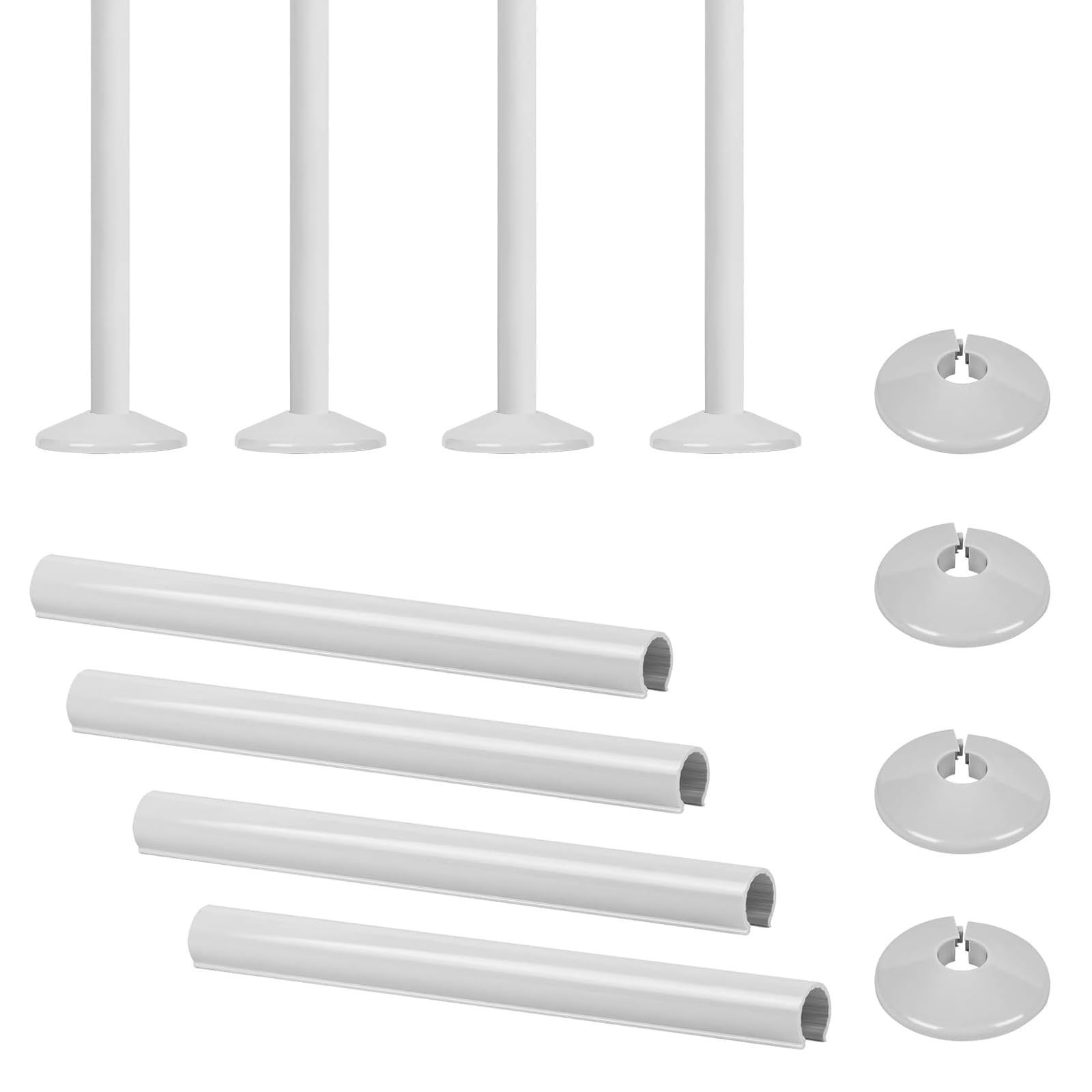8 Pcs Radiator Pipe Collars, Radiator Pipe Covers White, Pipe Covers Easy to Clean Heating Pipe Decoration Cover Ugly Faucet Pipe Circular Cooling Pipe Can be Used in Various Settings (White)