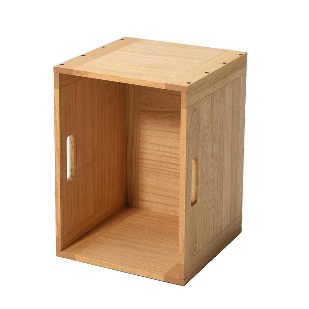 KIRIGEN Wood Cube Storage Organizer Wood Storage Bin for Home Books Clothes Toy Natural, C26-NA