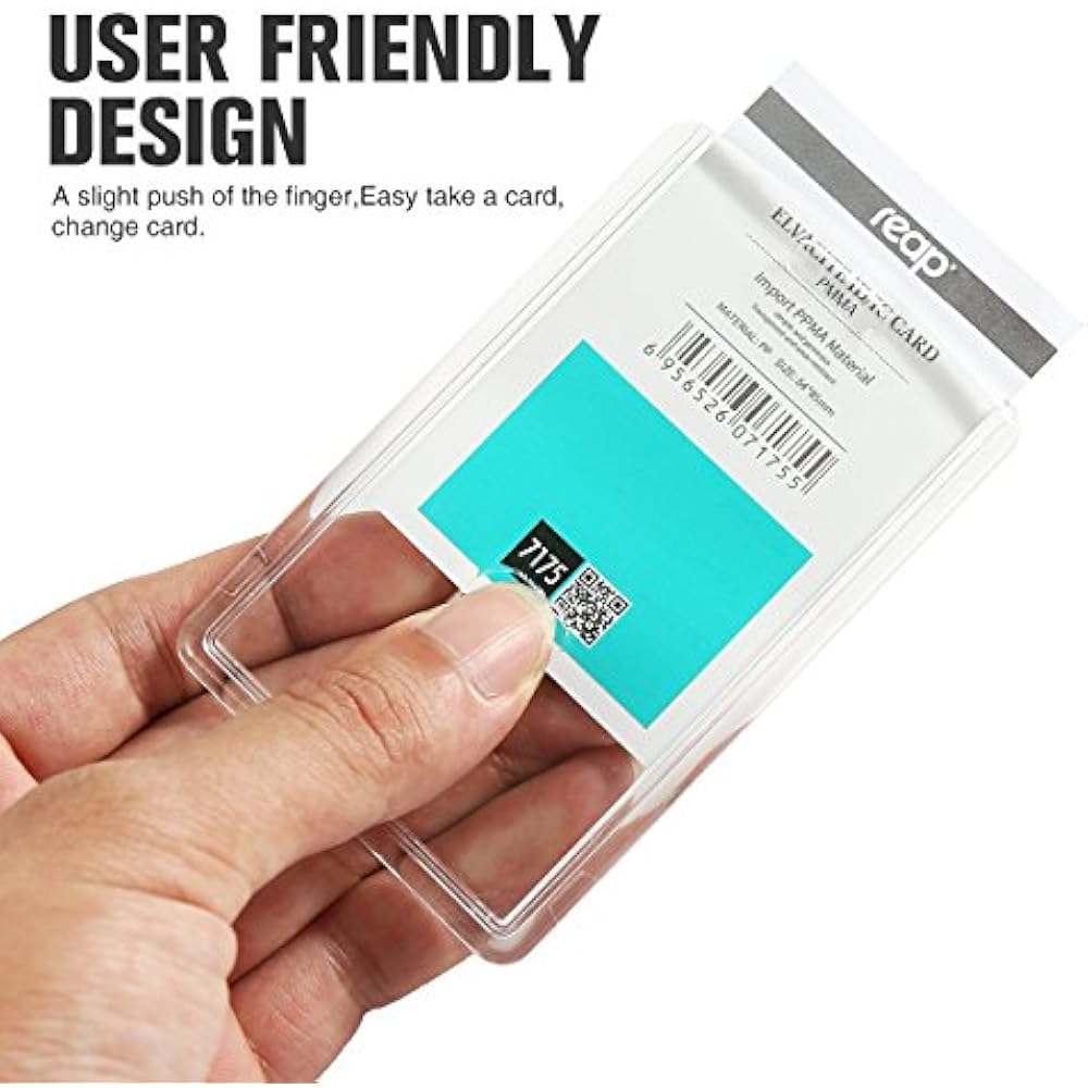 3 Badge Holders Pack Heavy Duty Retractable ID Hard Plastic Clear