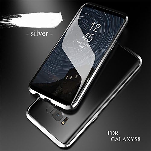 Galaxy S8+/S8 Plus Case, 3D Curved Surface CNC Aviation Aluminum Alloy Metal Scratch-Resistant Built-in Sponge Drop Protection Bumper Frame Shell for Galaxy S8+/S8 Plus Silver