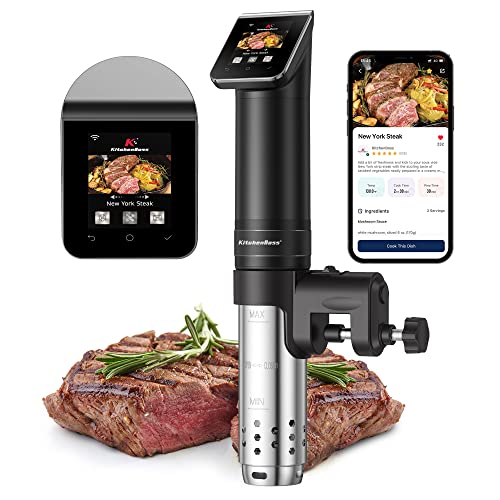 KitchenBoss Immersion Heater Vacuum Cooker: G330 Wifi Vacuum Cooking, 1100W, IPX7 Waterproof Kitchen Immersion Thermostat Adjustable APP Control