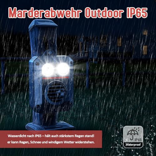 MEKEET Marten Repellent, Marten Repellent Attic, Marten Repellent, Marten Deterrent, Car, Ultrasonic Mouse Repellent with Flash Light, Marten Deterrent, Garden, Marten Rat, Battery Operated for Cars