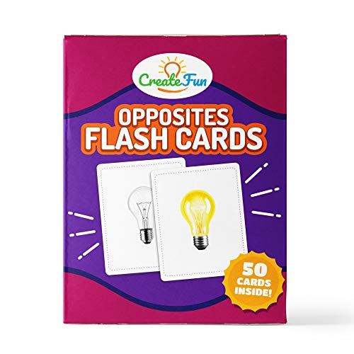 Opposites Flash Cards | 50 Language Development Educational Photo Cards | for Speech Therapy Materials, Association Development and Gifted Learning | with 7 Starter Teaching Techniques