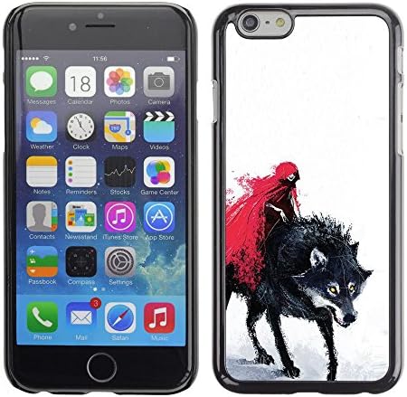 CASER CASES / Apple Iphone 6 / Red Riding Hood &amp; Evil Wolf / Slim Black Plastic Case Cover Shell Armor
