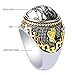 Stainless Steel 18k Real Gold Plated Ring for Men Women by PINONLY Turquoise Gemstone Statement Ring-Thick and Heavy