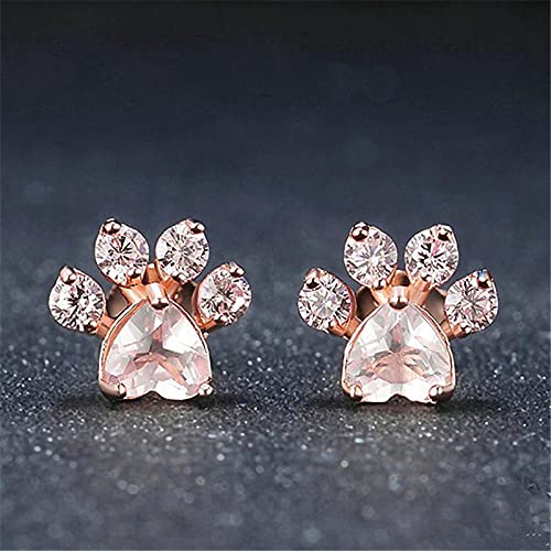 Diamant Ohrstecker für Frauen, Vintage Minimalist Intarsien Diamant Metall Flash Damen Ohrring Schmuck Geschenk (Pink)