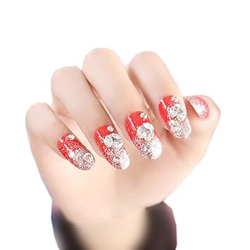 Amazon Com Stylish Wedding Bridal Nail Jewelry French Nails