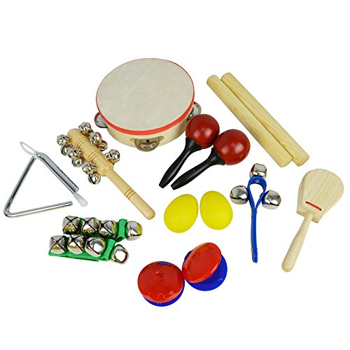 A-STAR AP0017 Children's Handheld Percussion Set, Set of 10 Pieces
